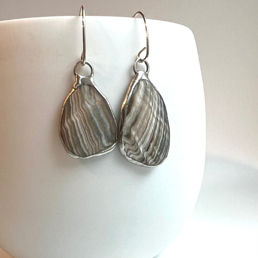 Tiffany Soldered Oregon Coast Shell Fossil Earrings