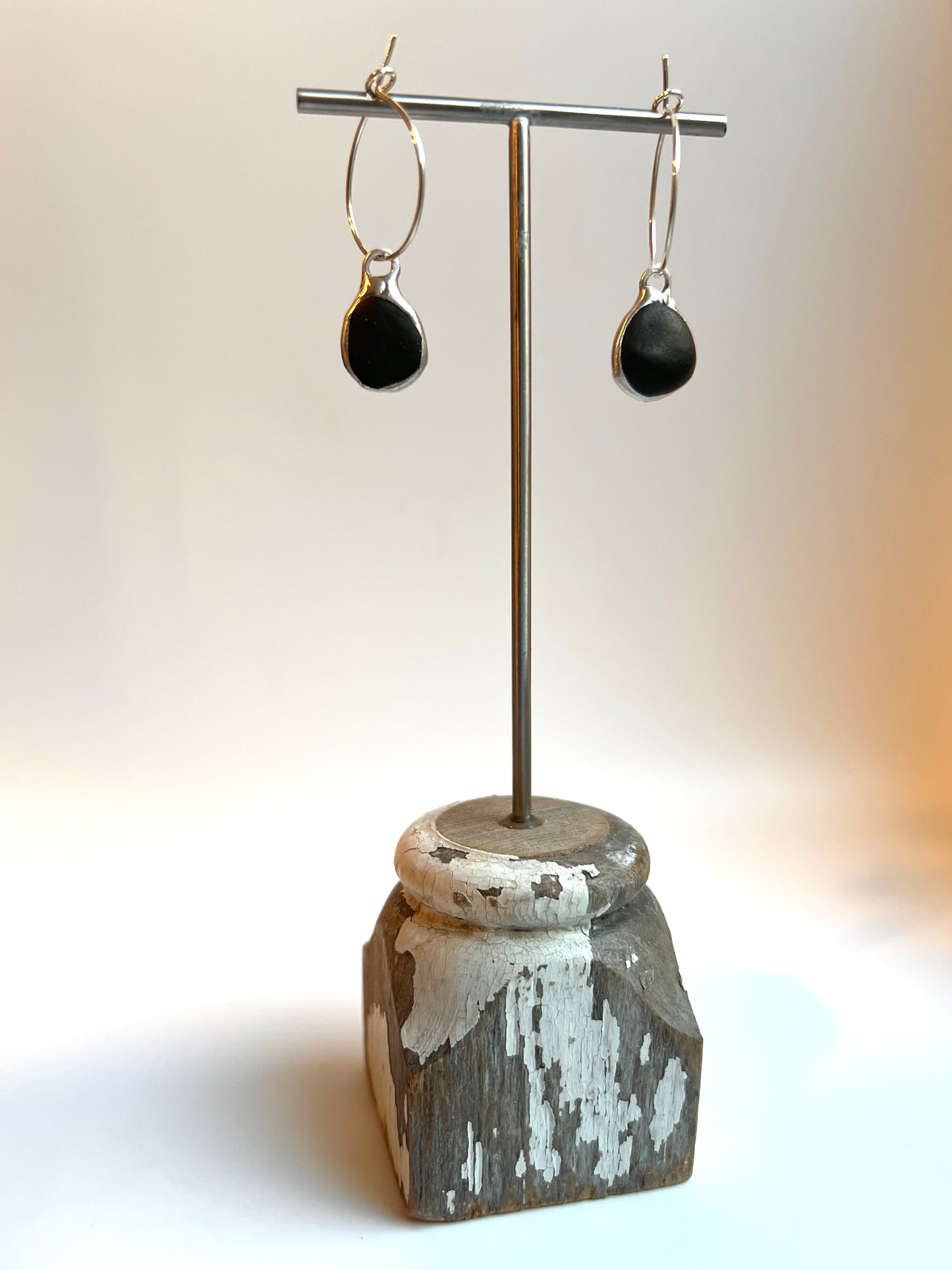 Tiffany Soldered & Sterling Oregon Coast Basalt Earrings