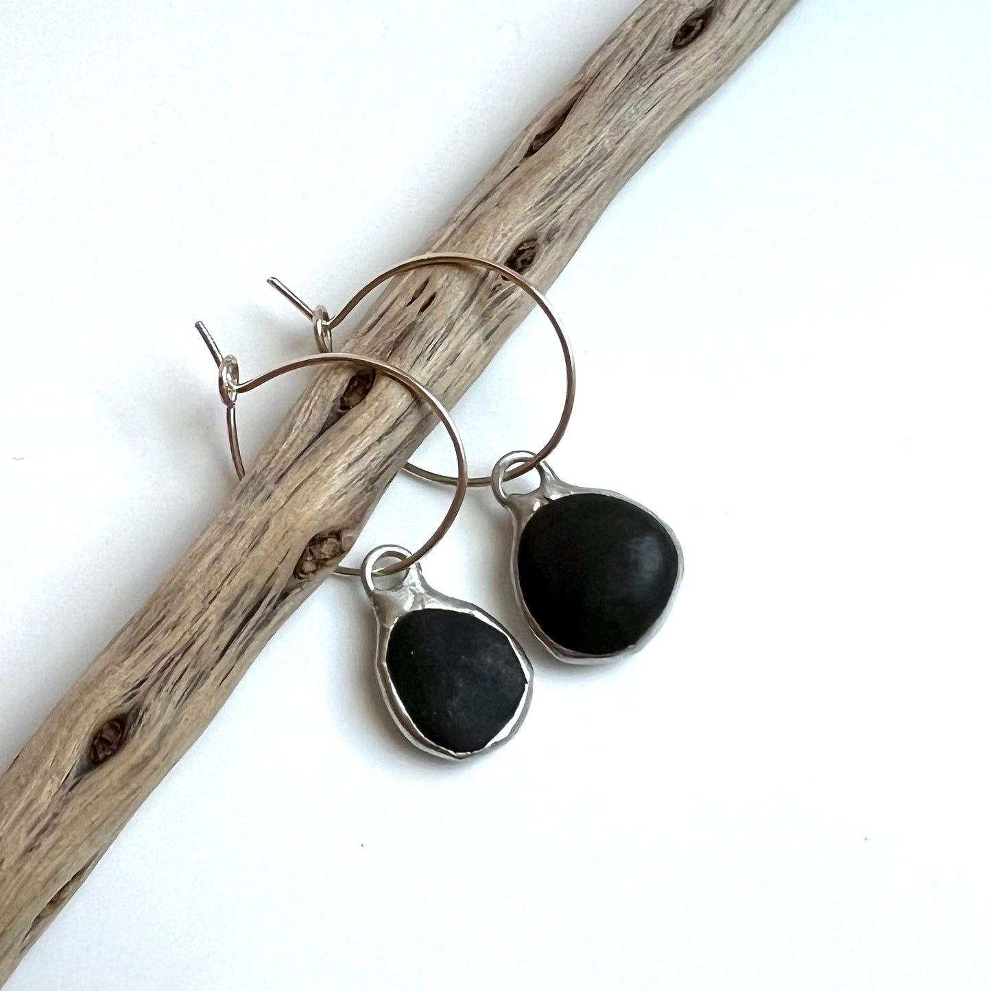 Tiffany Soldered & Sterling Oregon Coast Basalt Earrings