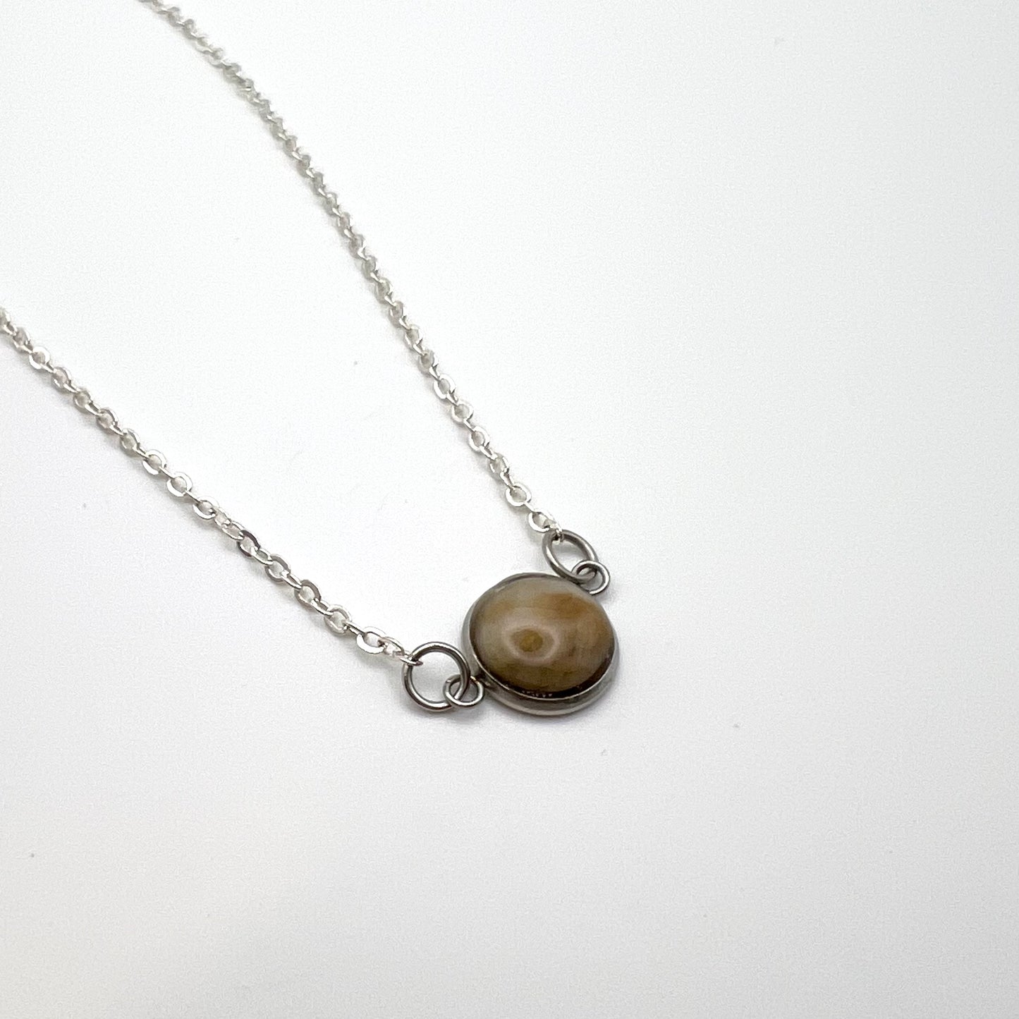 Oregon Coast Quartz in Steel & Resin Chocker-style Pendant