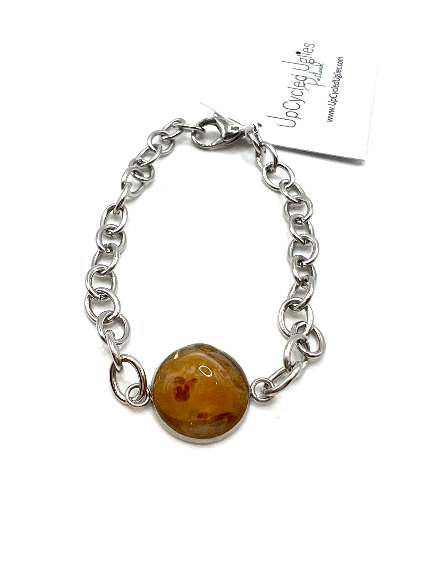 Oregon Agate in Resin Stainless Chain Bracelet