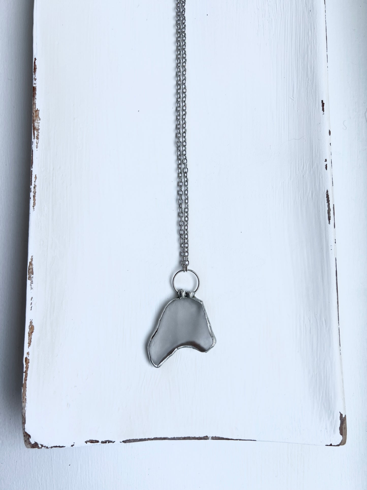 Ghost Silver Dog Tag Chain Necklace