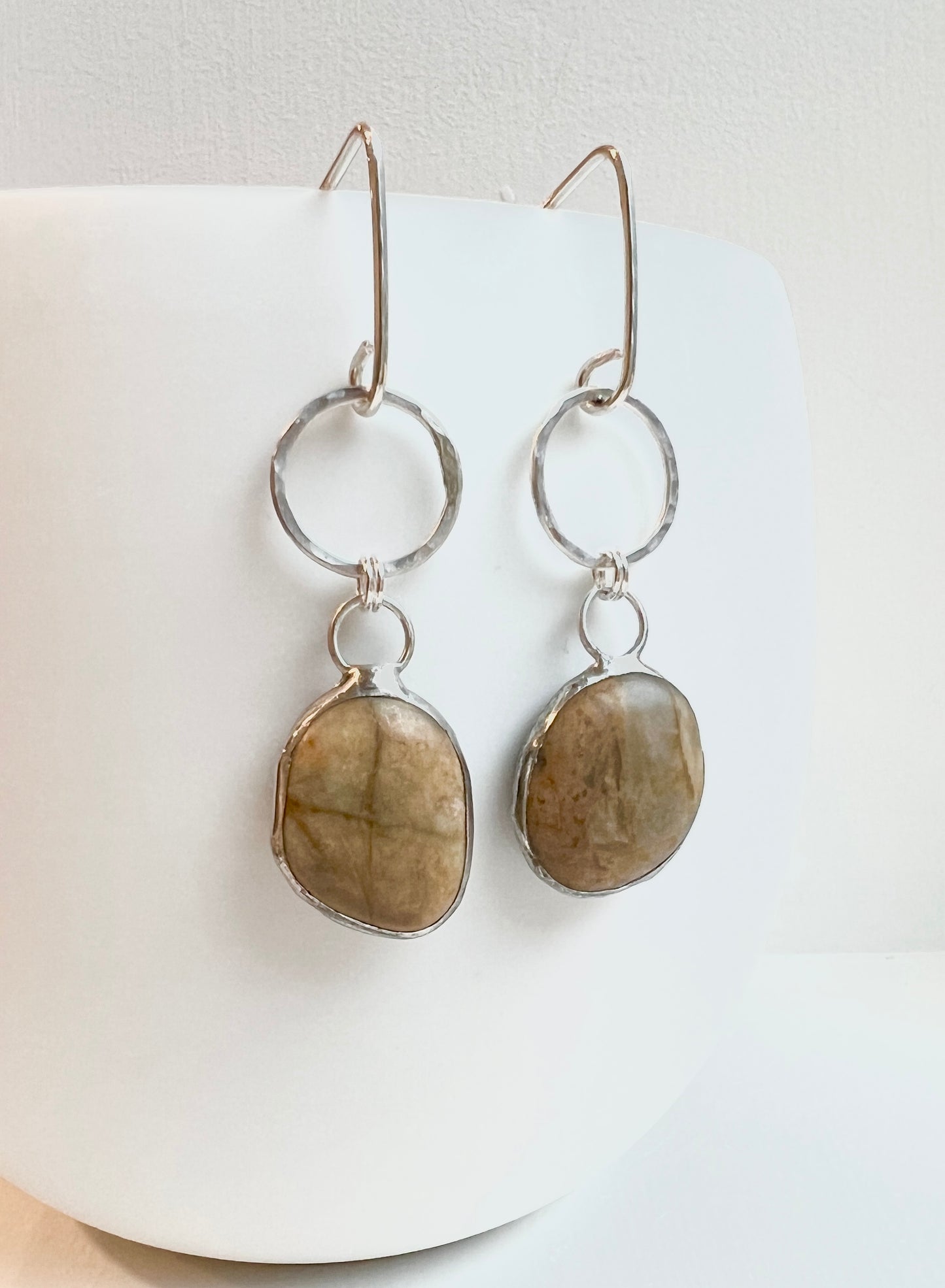 Tiffany Soldered Northern California Coast Yellow Jasper Earrings